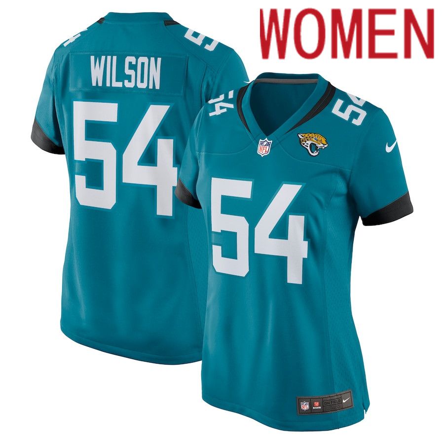 Women Jacksonville Jaguars 54 Damien Wilson Nike Teal Nike Game NFL Jersey
